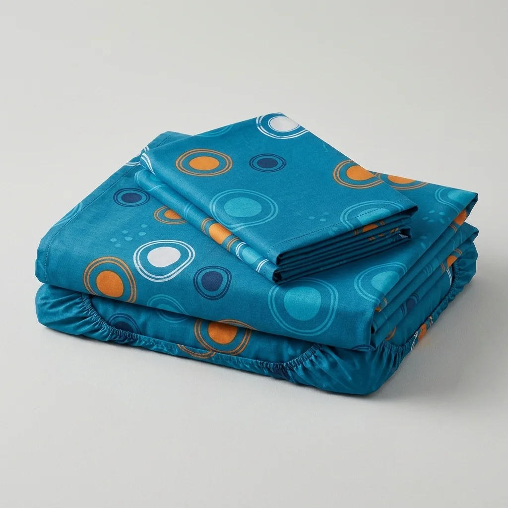 Juego De Sábanas Con Cortinas Órbita Nocturna Azul-5