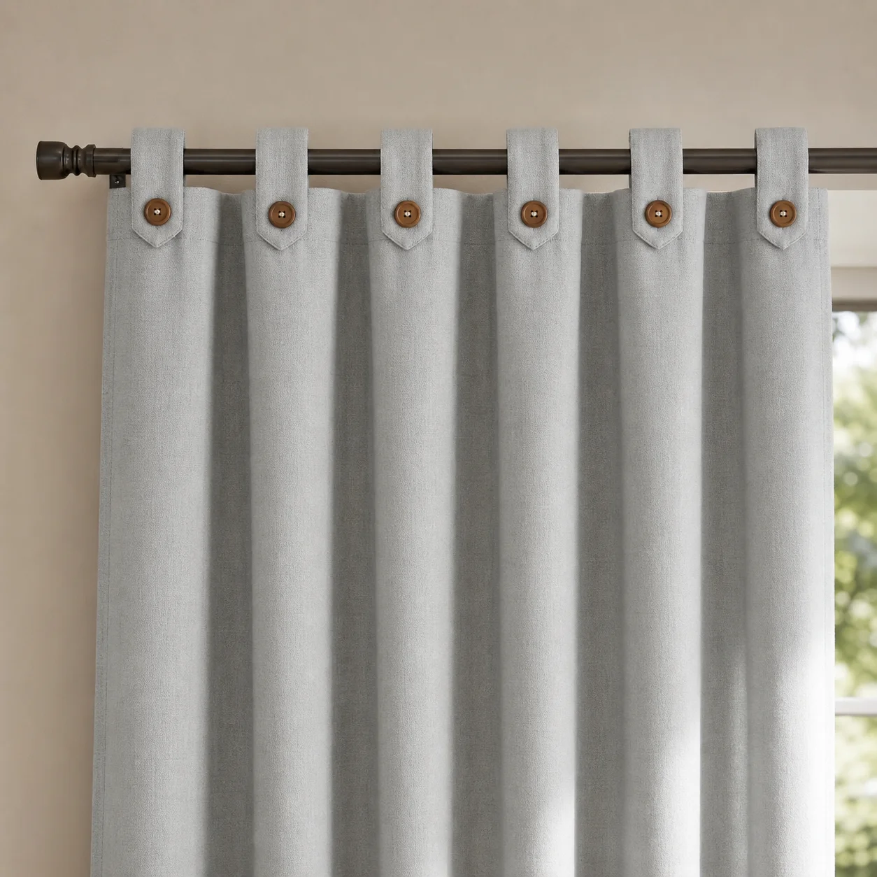 Cortina Lino Boton Ancestral Gris Neutrales-3