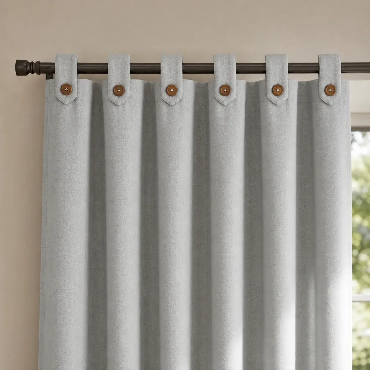 Cortina Lino Boton Ancestral Gris Neutrales-3