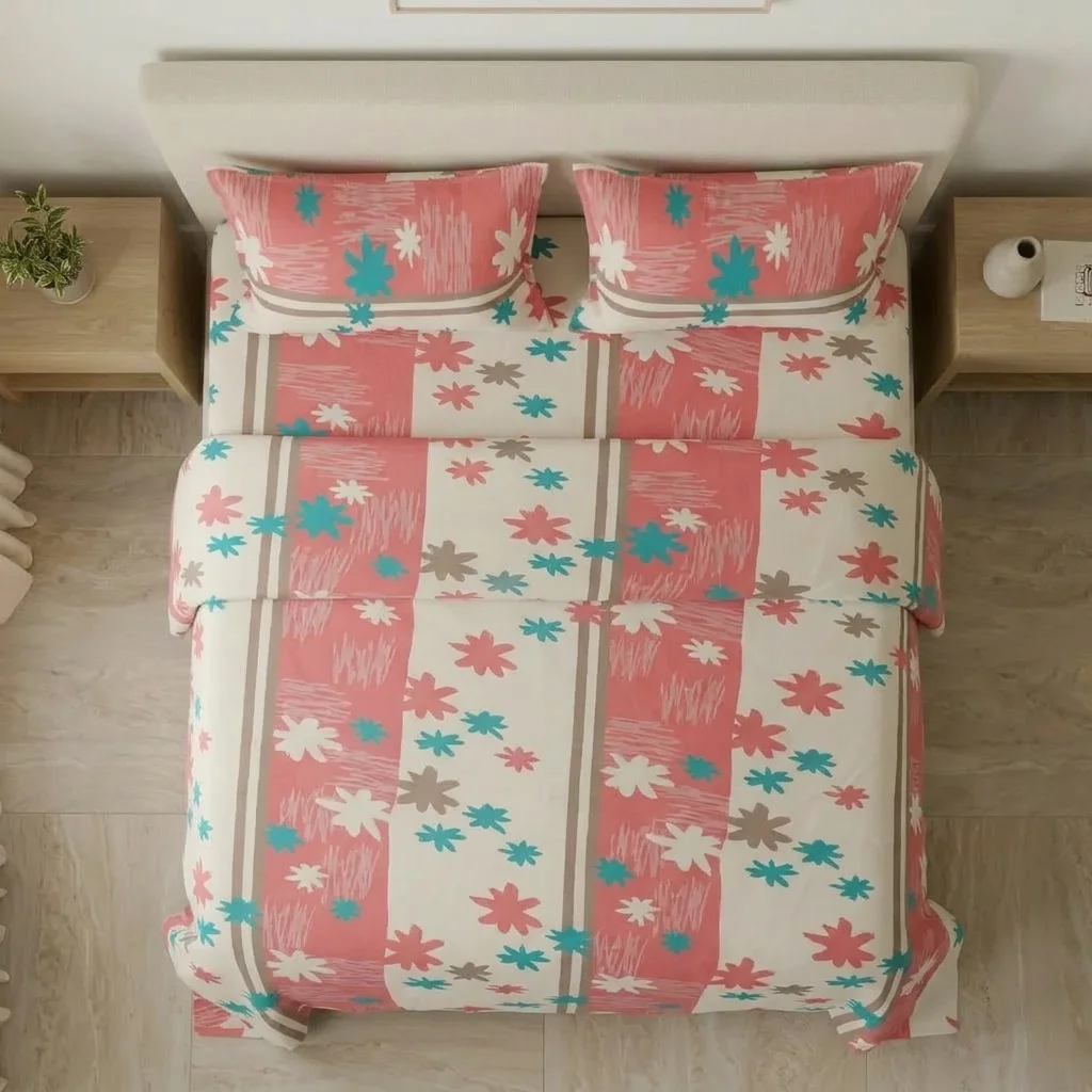 Juego de Sábanas Microfibra Suavizada Ensoñación Floral Rosa-2