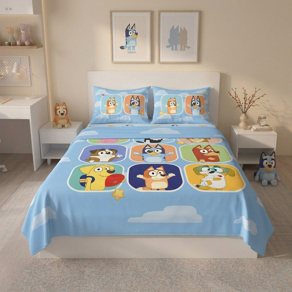 Juego de Sábanas Bluey Amigos-5
