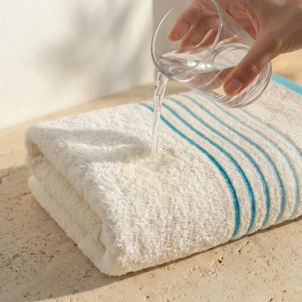Toalla Mediterráneo Beige Con Linea Azul 550 Gr-3