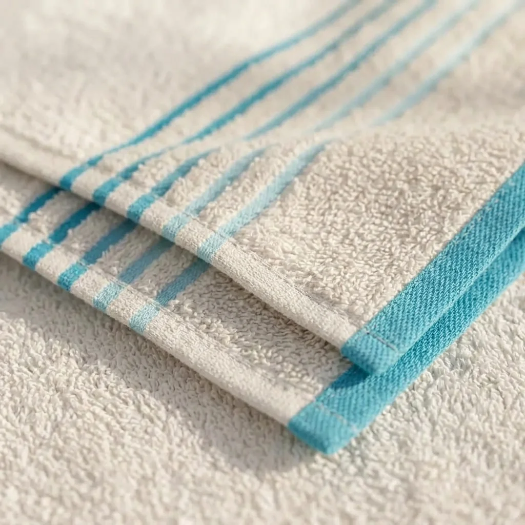 Toalla Mediterráneo Beige Con Linea Azul 550 Gr-4