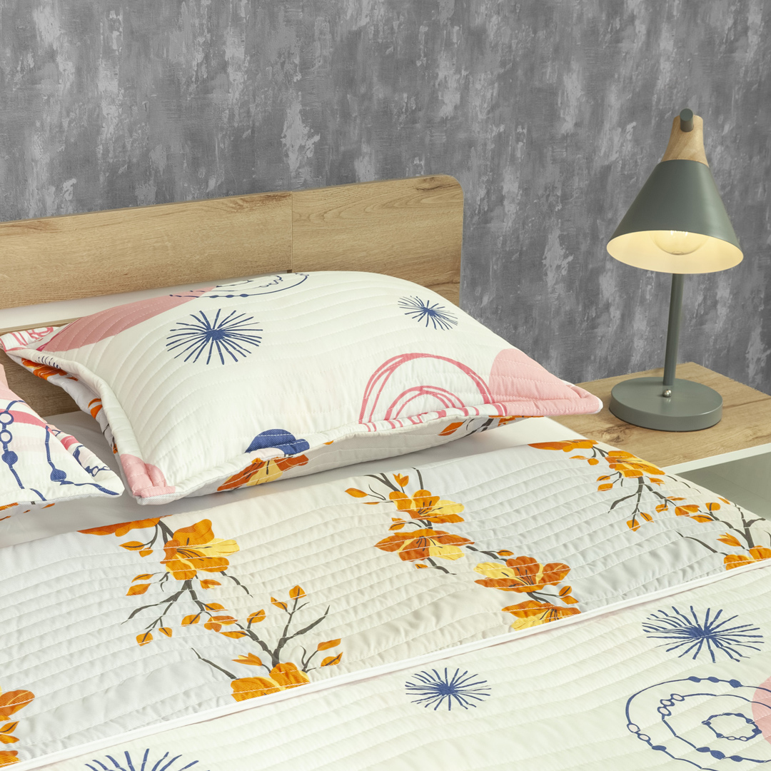Cubrelecho Estampado Prensado Doble Faz Punto & Forma-2