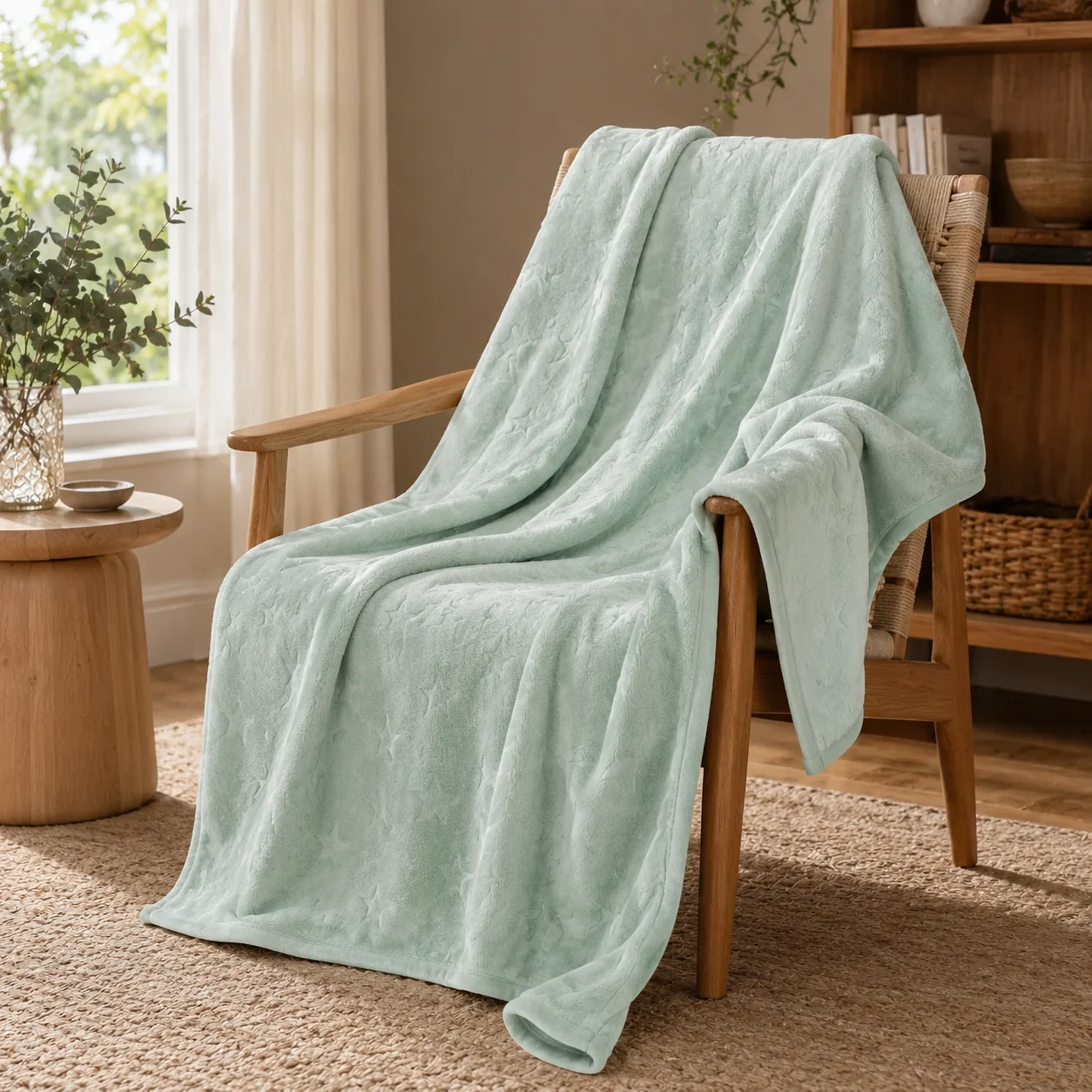Cobija Comfortsoft Menta Estrellas Suave-3
