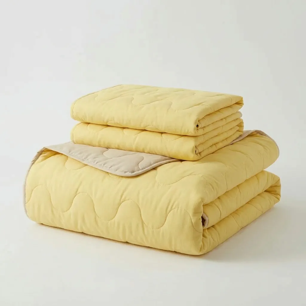 Cubrelecho Acolchado Cotton Sense Solo Fondo Amarillo -Beige-5