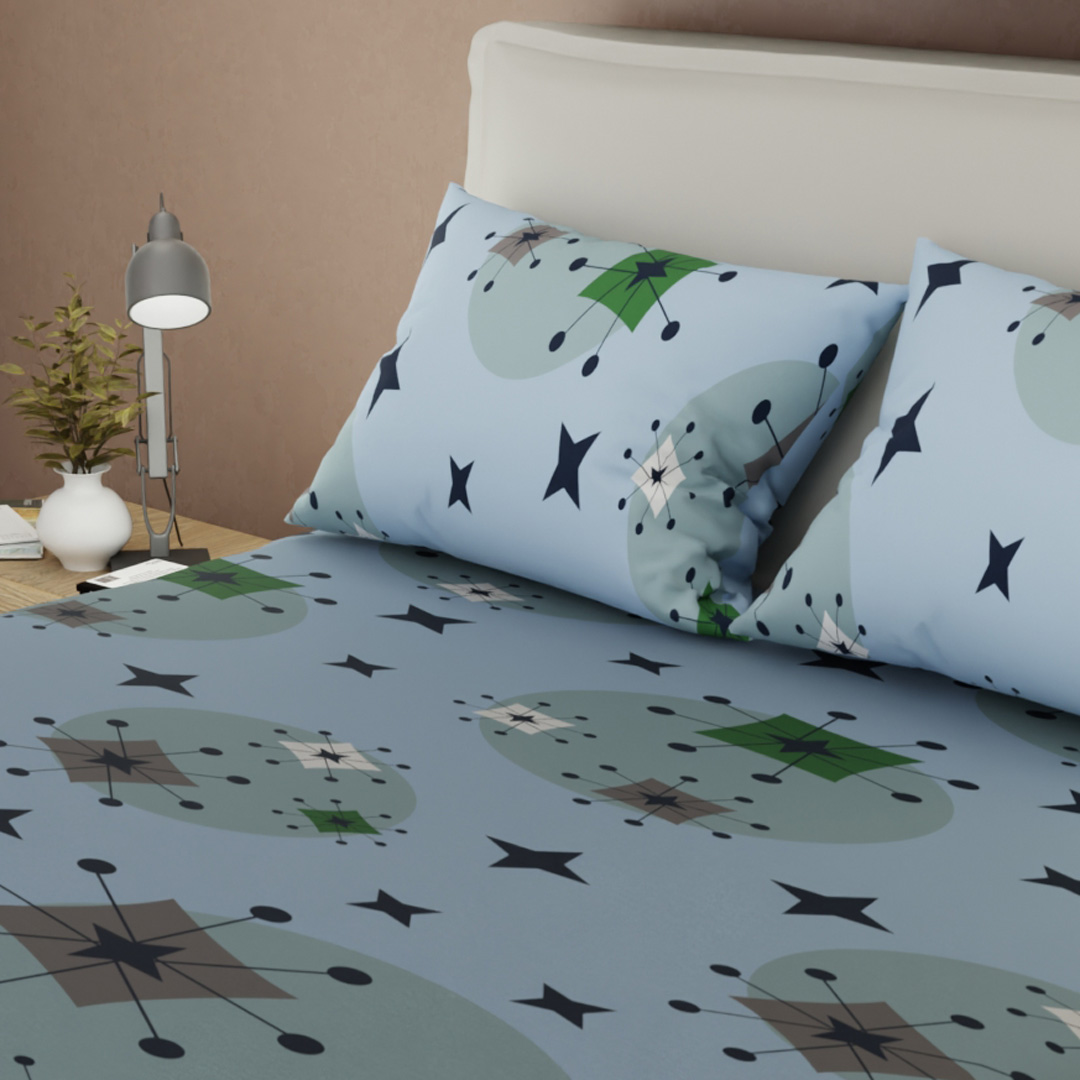 Sábana Ajustable Midcentury Vibe Blue-2