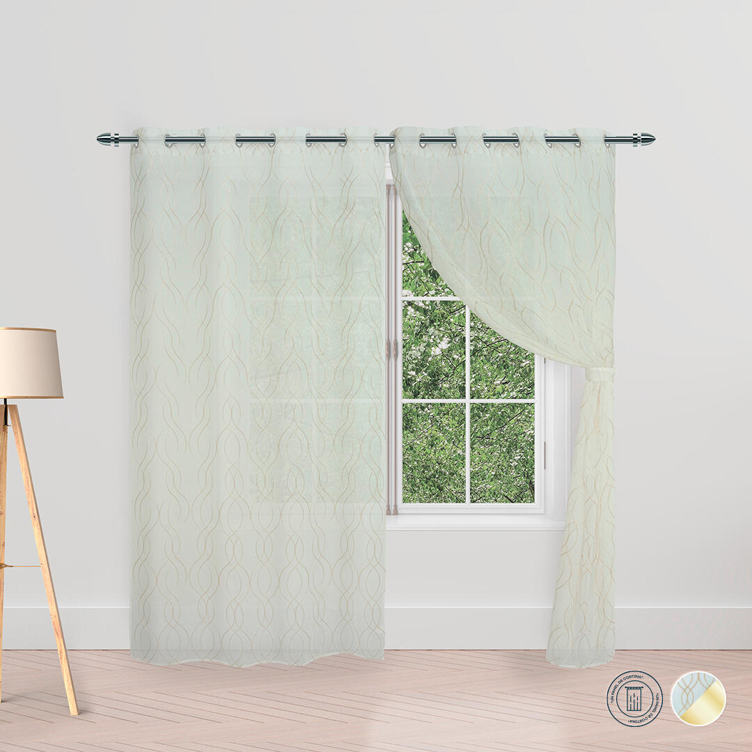 Cortina Velo Margarita Argolla Beige