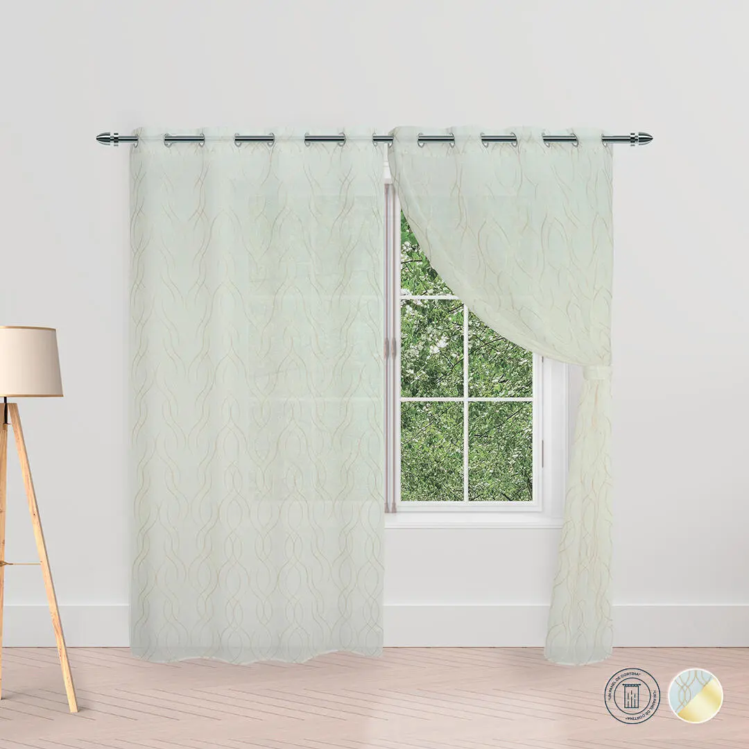 Cortina Velo Margarita Argolla Beige