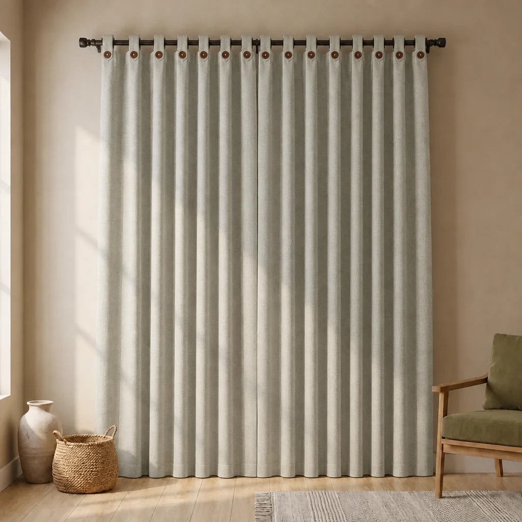Cortina Lino Boton Ancestral Blanco Neutrales-6